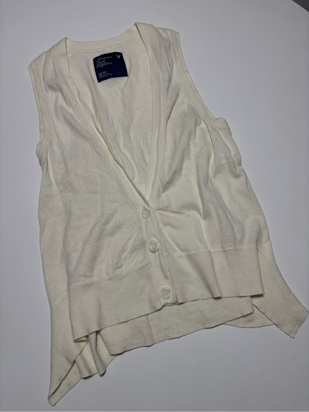 American Eagle Cream Cotton Y2K Fairy Boho Sweater Vest